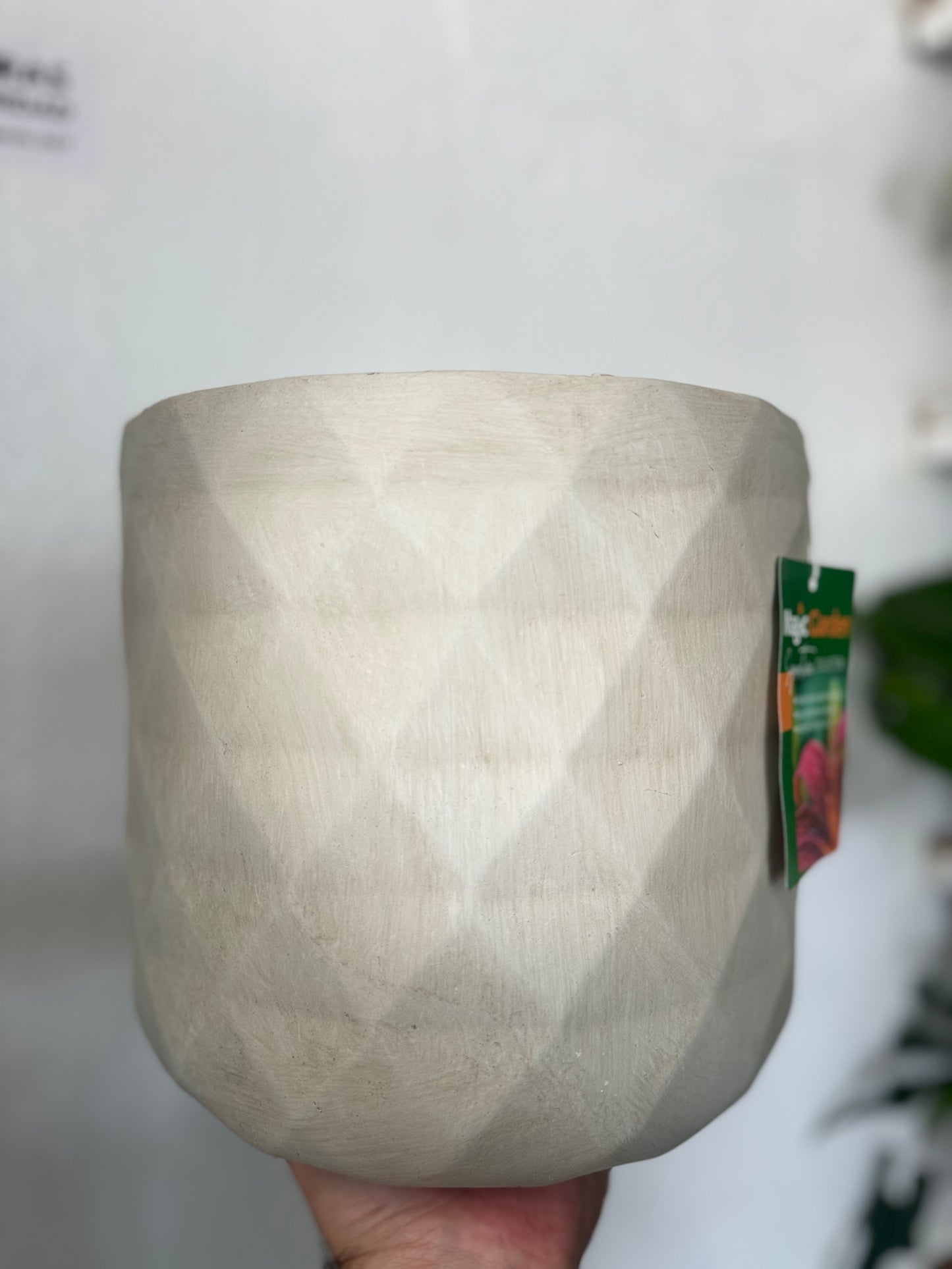 Diamond Basket Pot - Beige